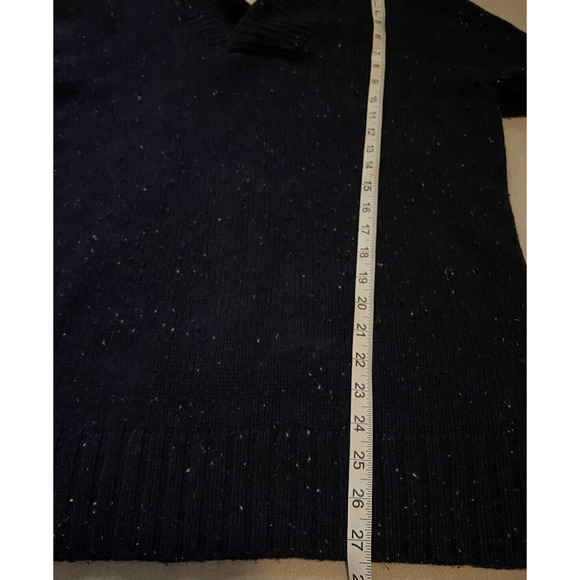 LOGG by H&M Sweater Mens Size Medium Navy V Neck Heavy Wool Pullover Sweater - Picture 13 of 14